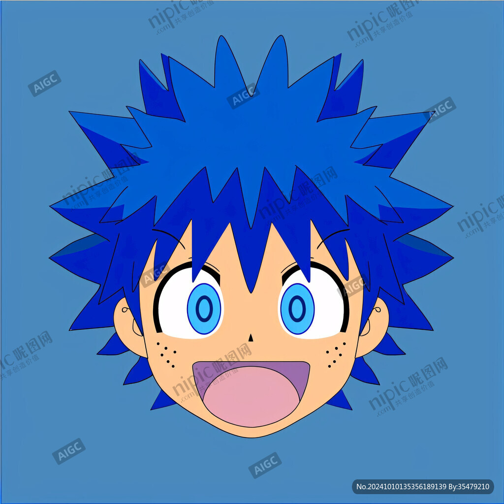 蓝色卡通素材