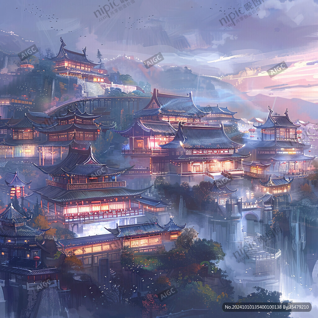 宫殿楼阁仙境仙人大殿