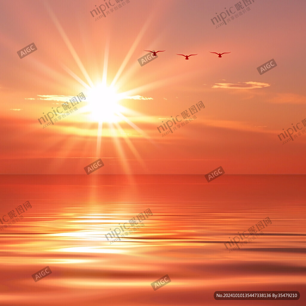 太阳落山海平面海洋
