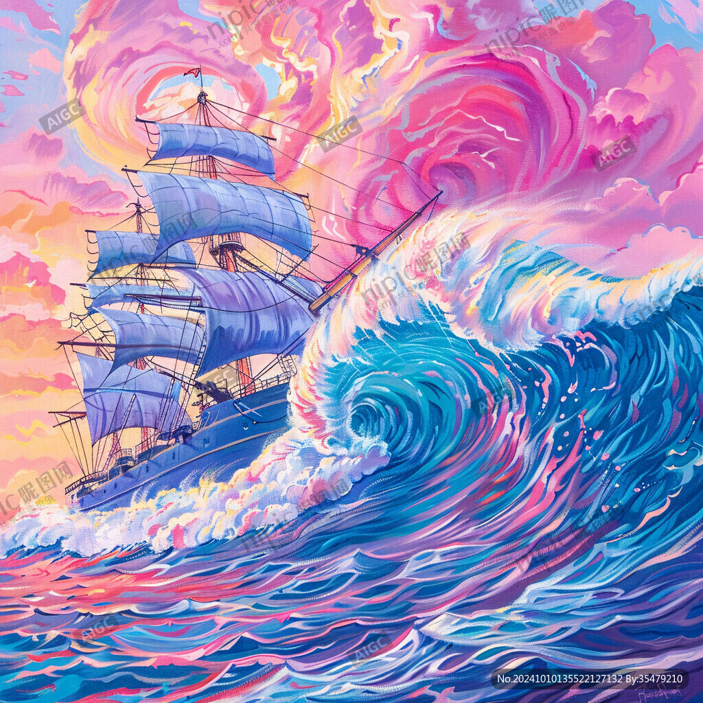 乘风破浪包装插画