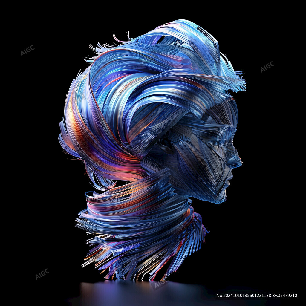 扭曲人像插画