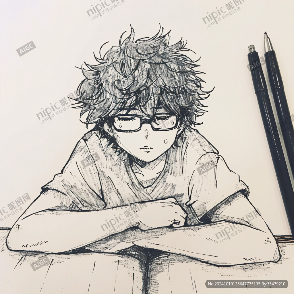 画速写的少年