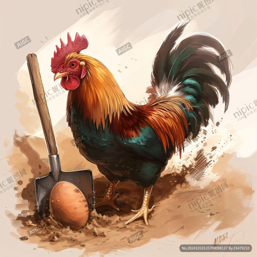 走地鸡插画