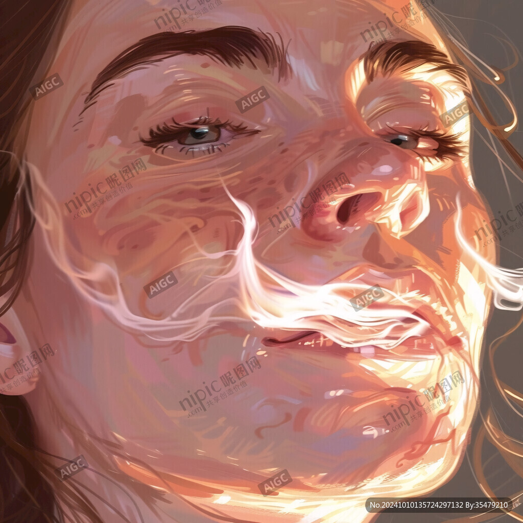 扭曲人像插画