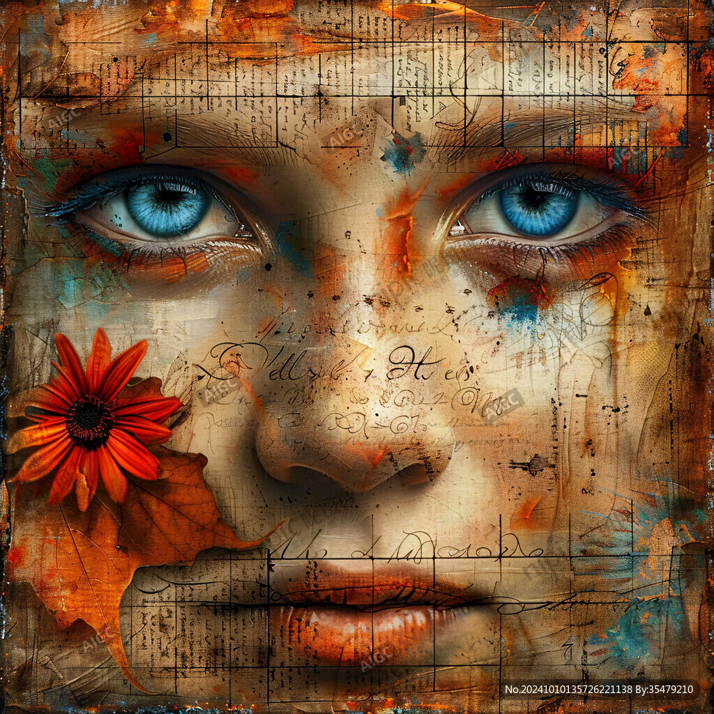 人脸色块拼接装饰画