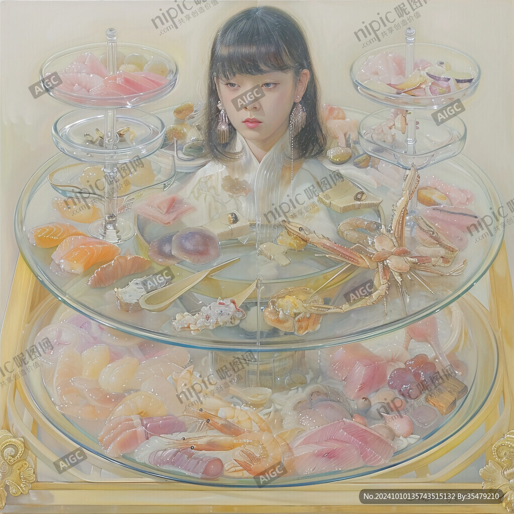 食品女孩插画