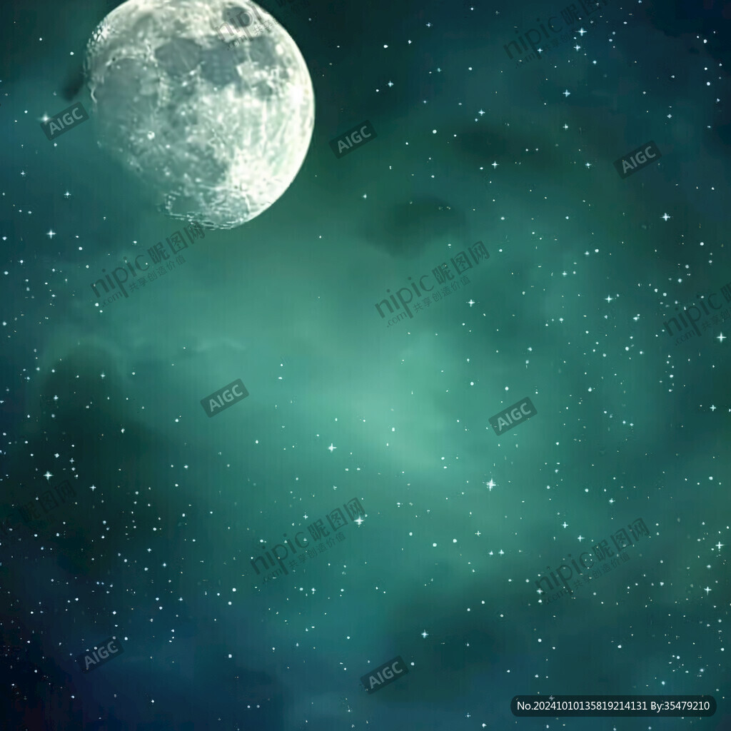 星空背景月亮素材