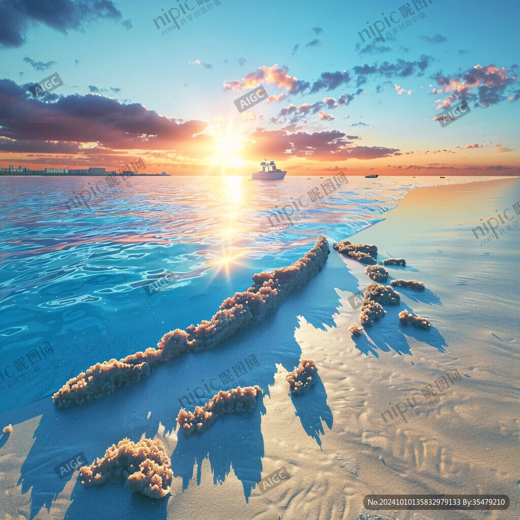 海洋海洋日出装饰画
