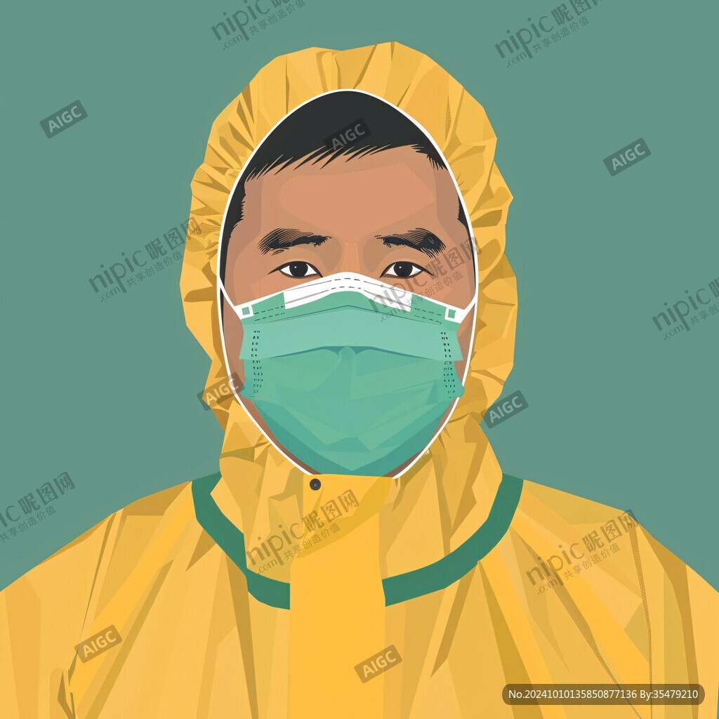 防护医护服插画