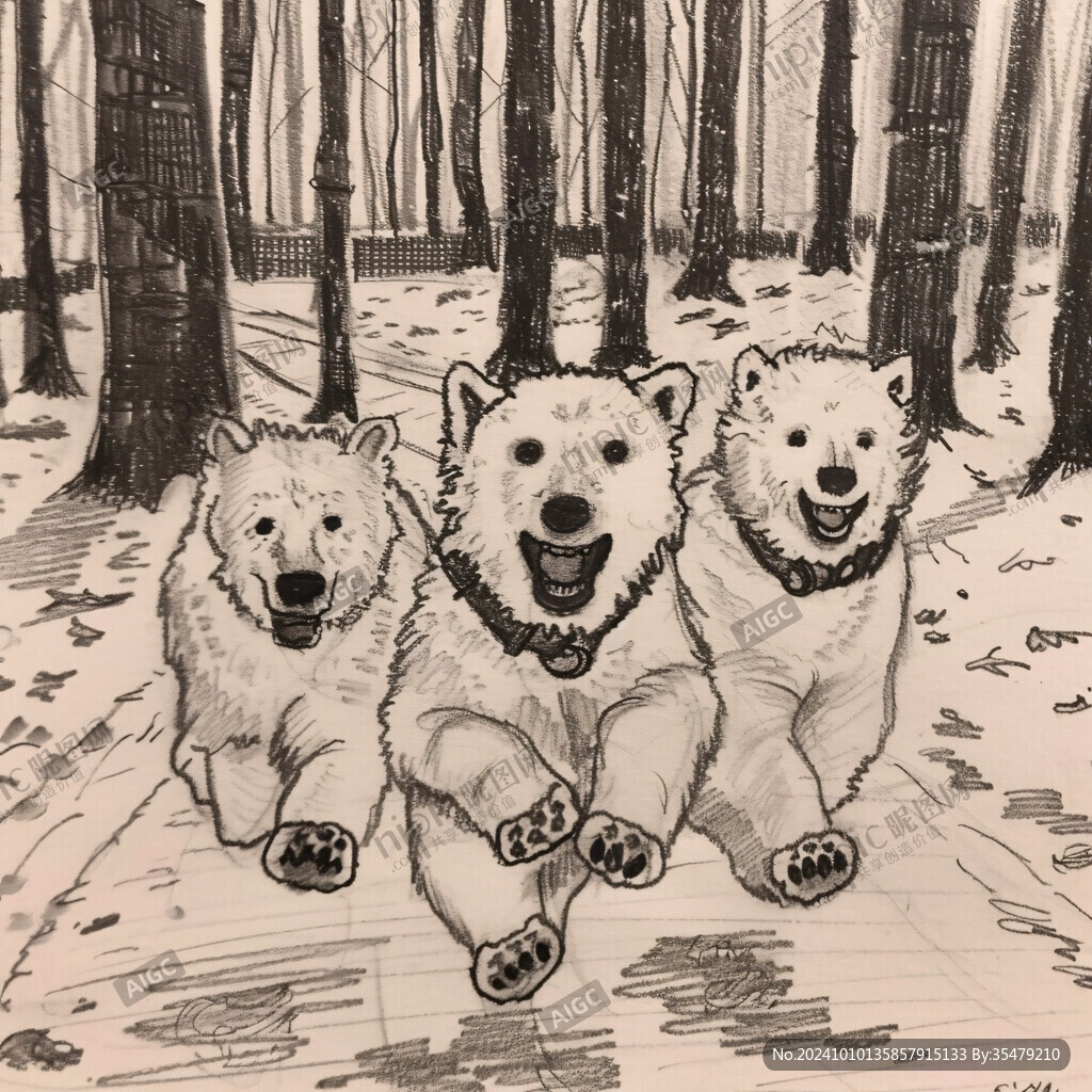 雪地雪橇犬
