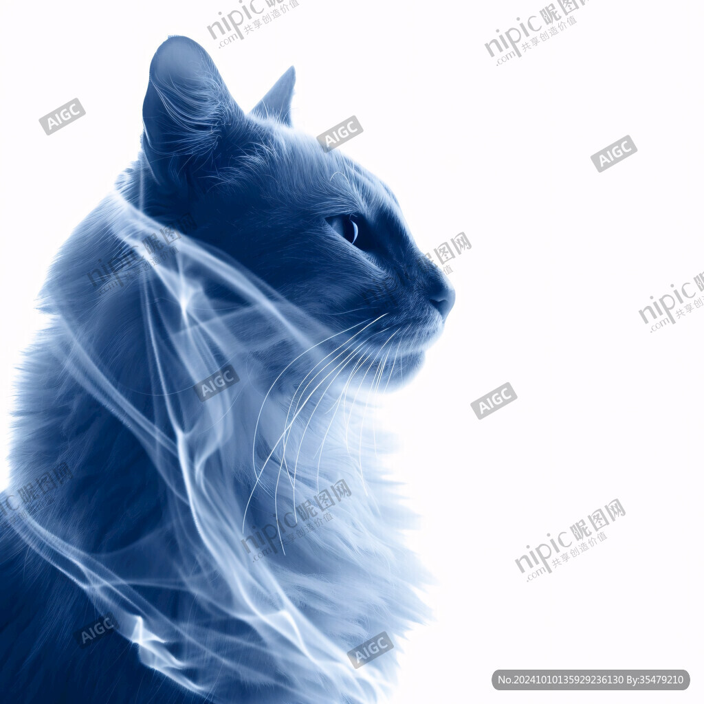 写实猫毛茸茸宠物插画