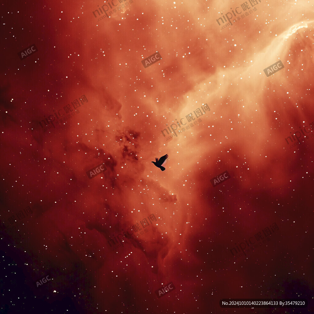 火红色星空