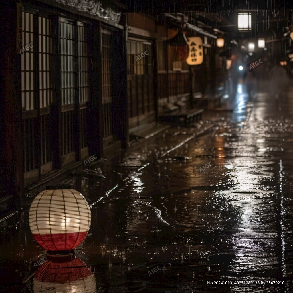 雨中地灯笼