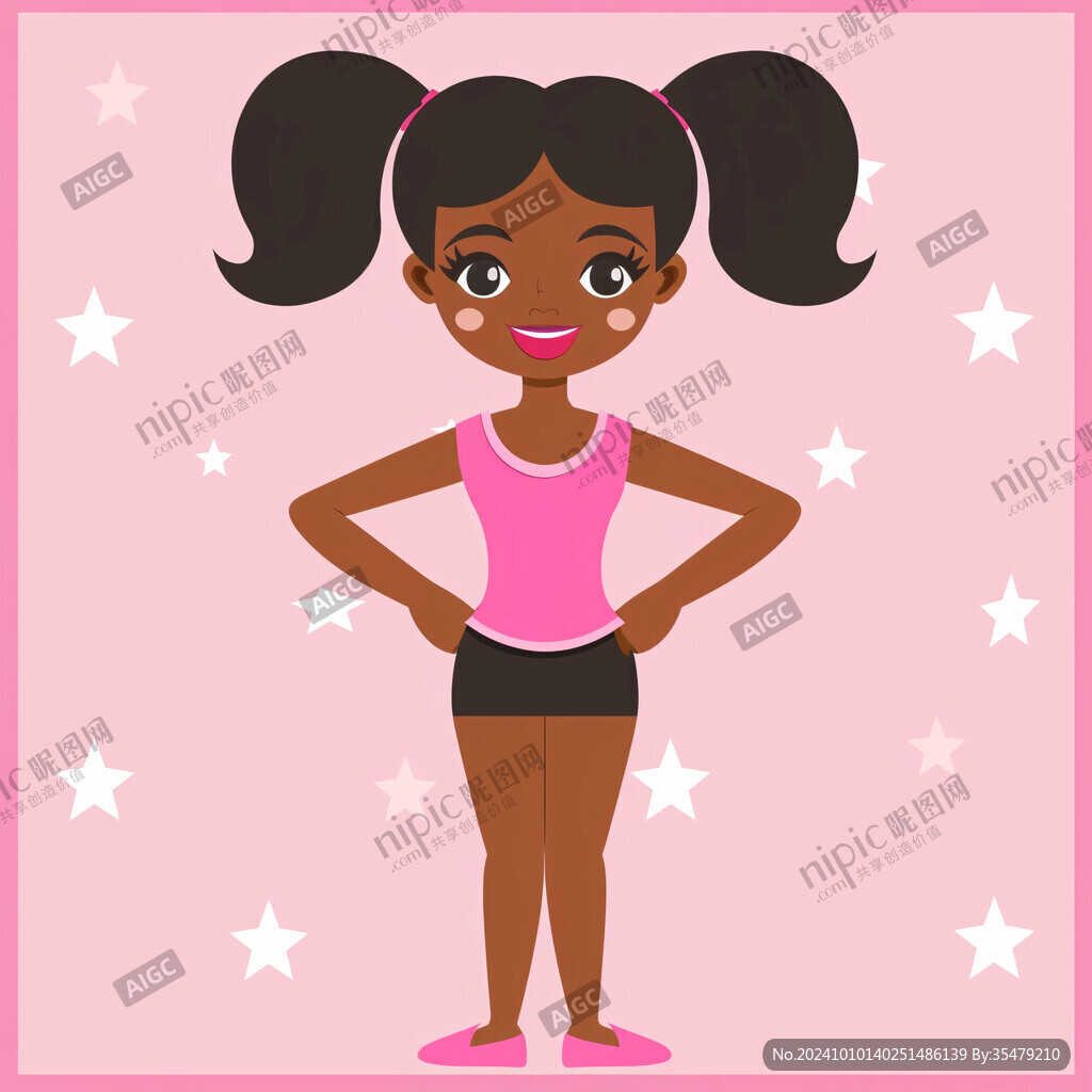 黑人女孩插画