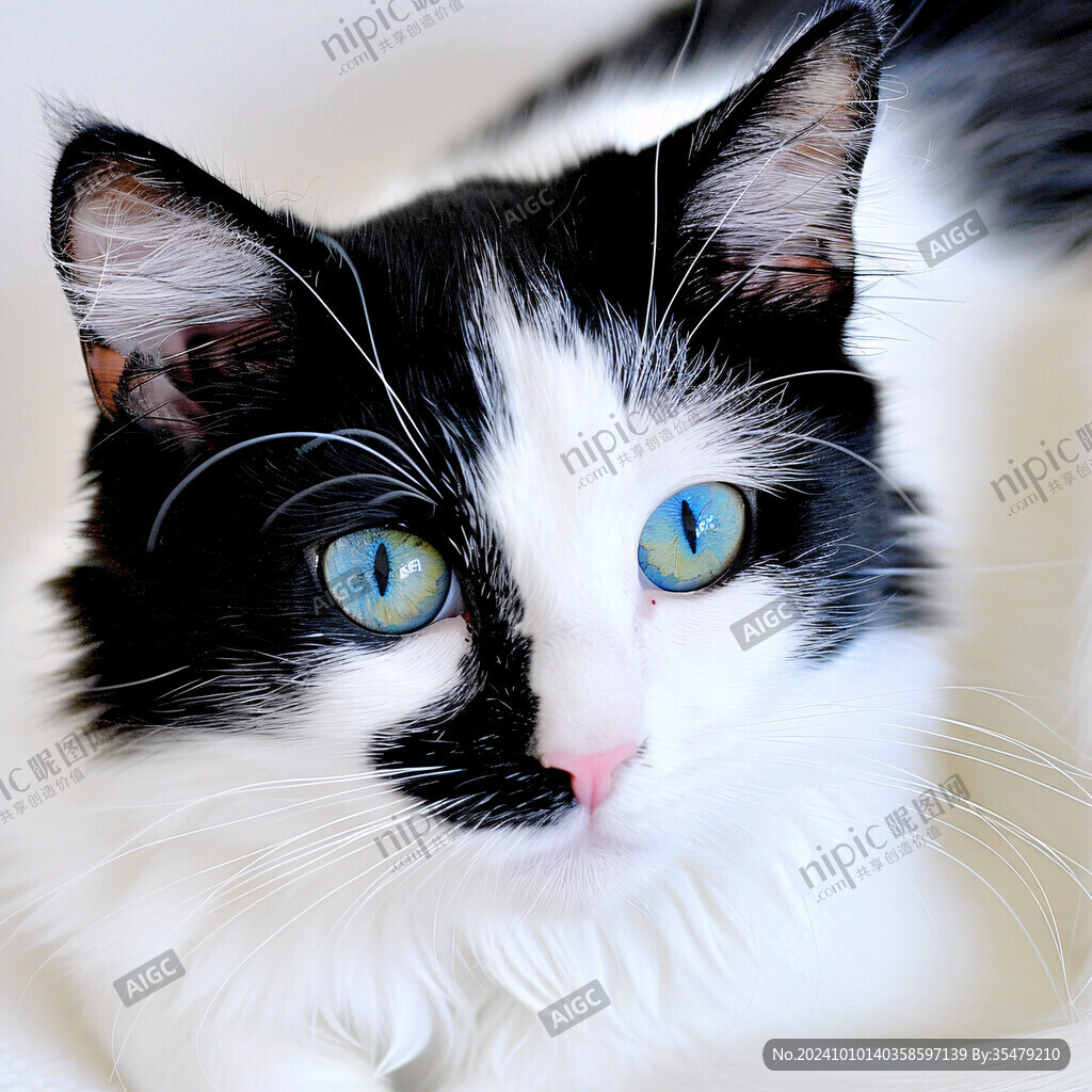 手绘大眼萌猫咪装饰画