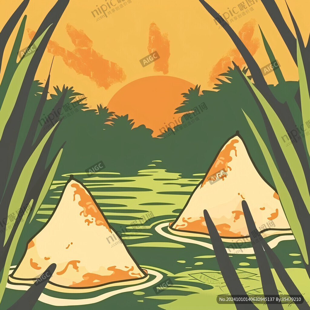 插画风粽子