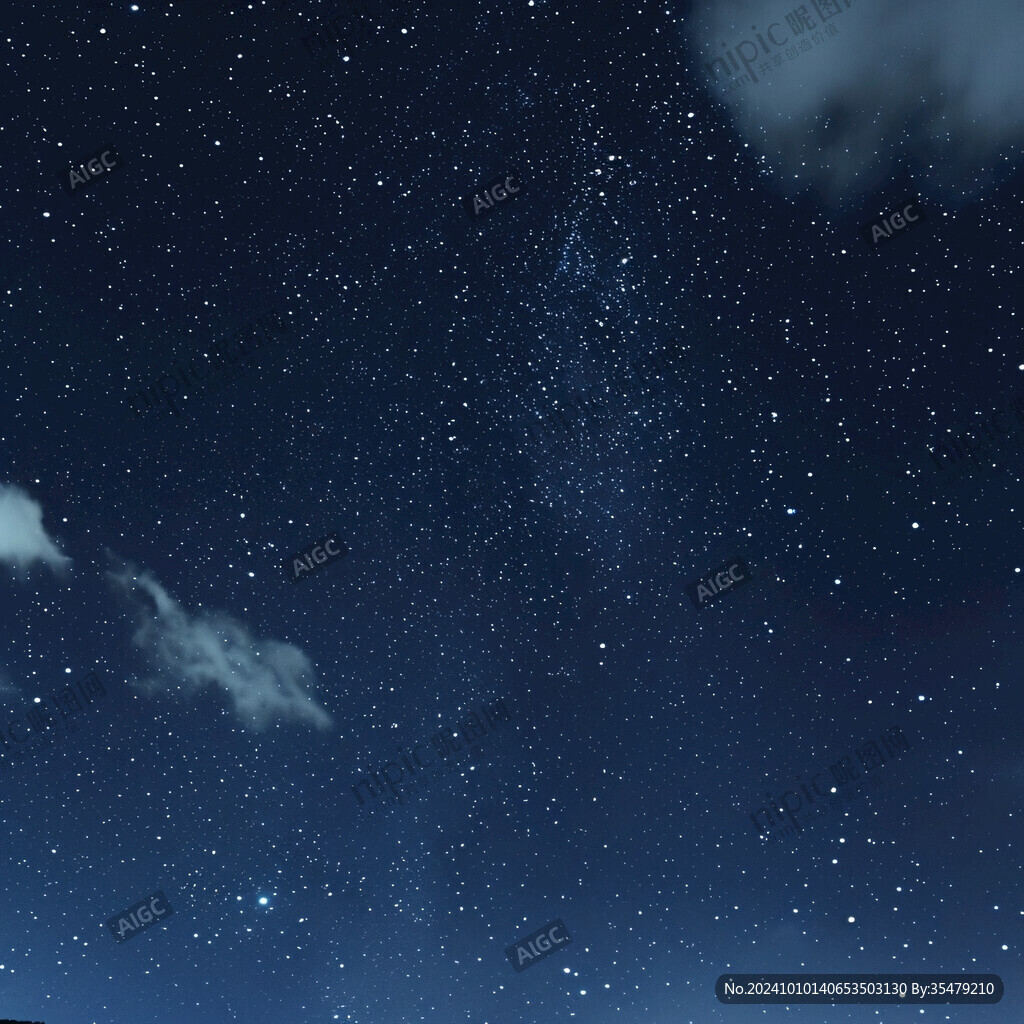 夜晚云彩星星