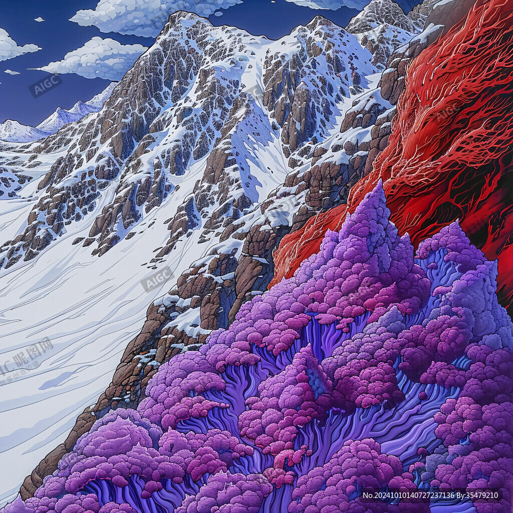 珠穆拉玛峰插画