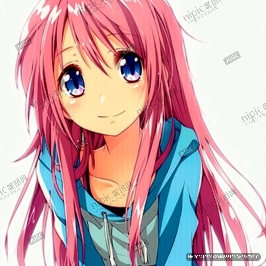 粉色头发少女头像
