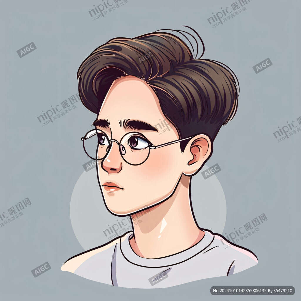 男生头像插画