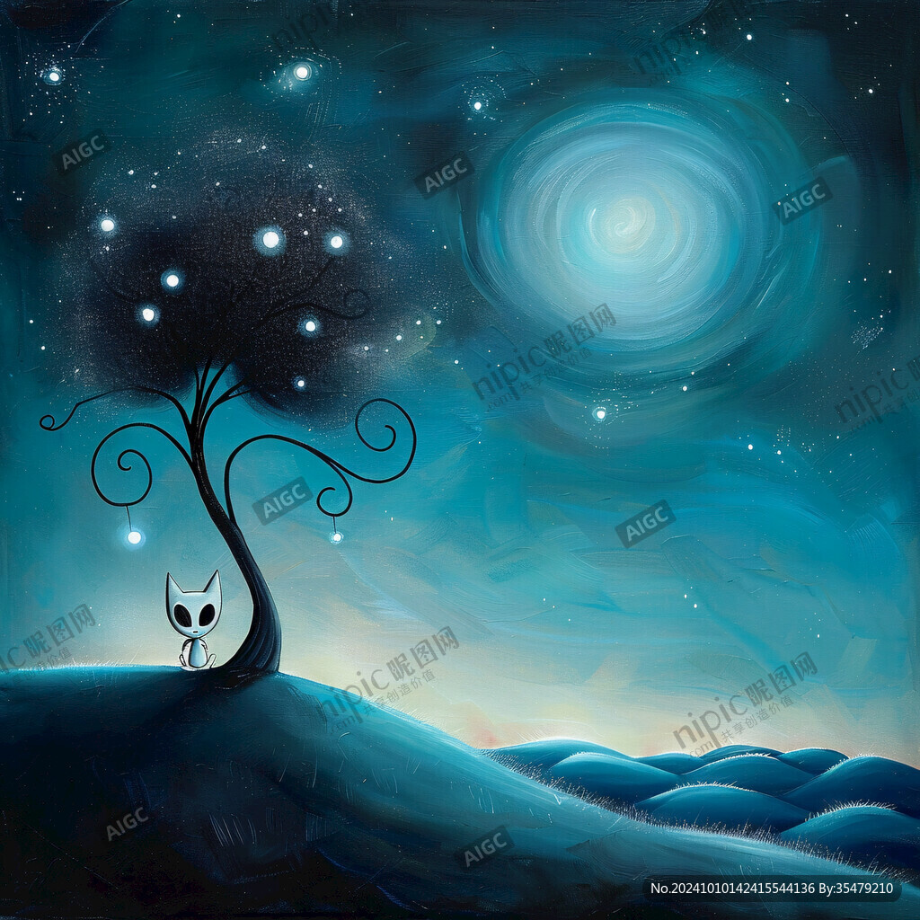 梦幻夜晚立体画