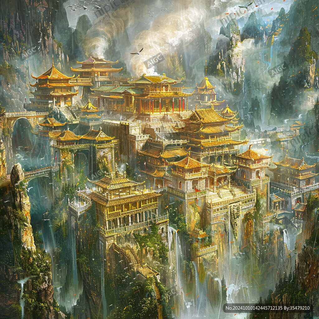 宫殿楼阁仙境仙人大殿