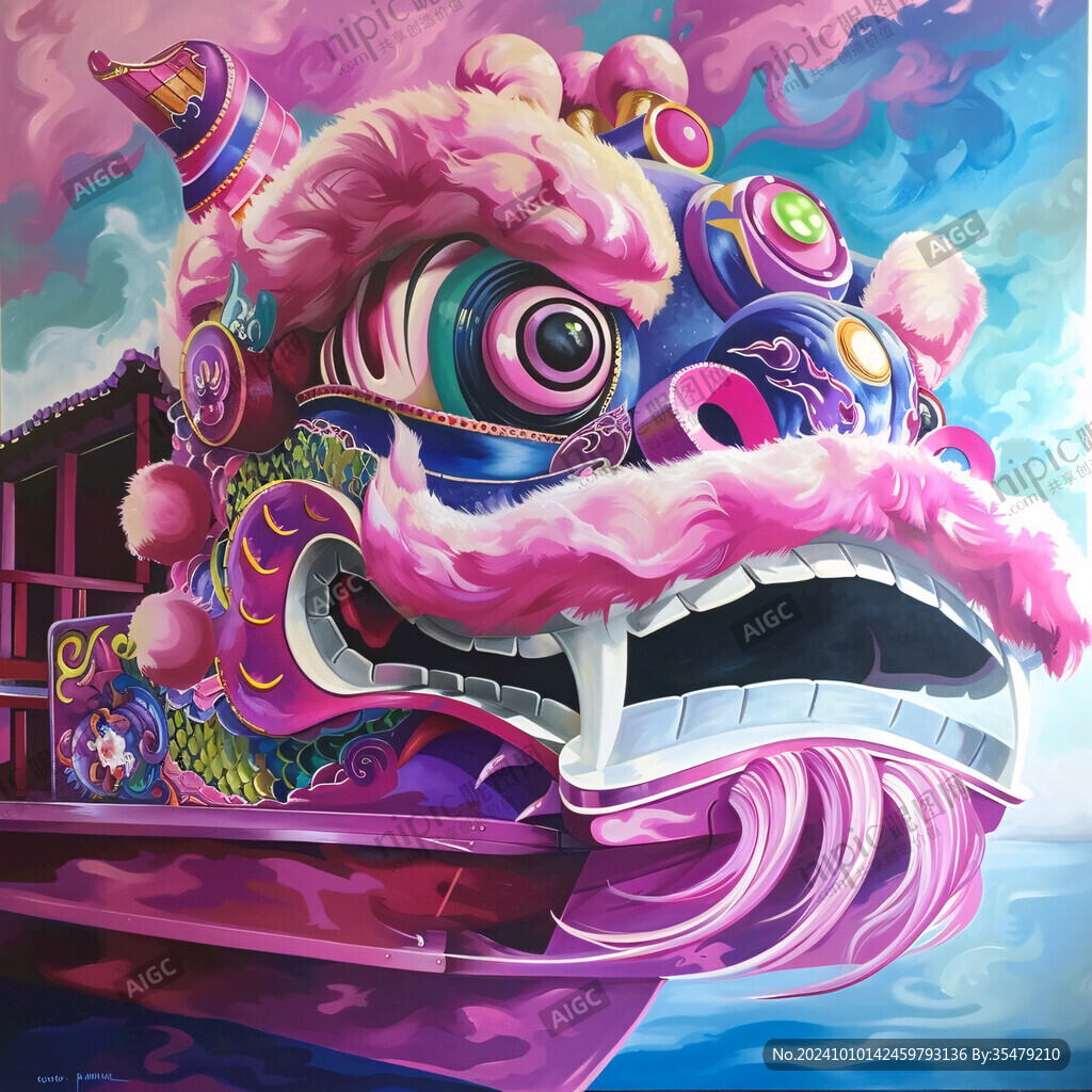 醒狮潮流插画