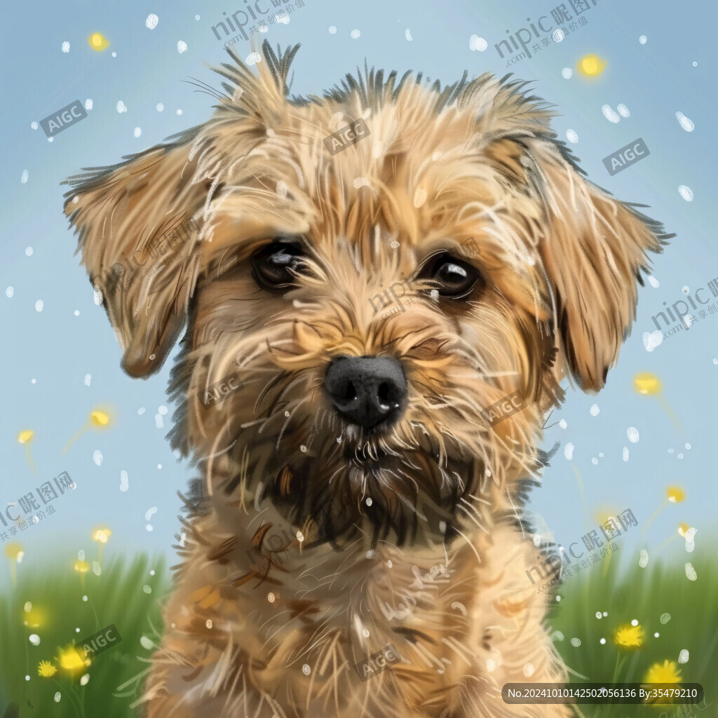 狗狗写实插画