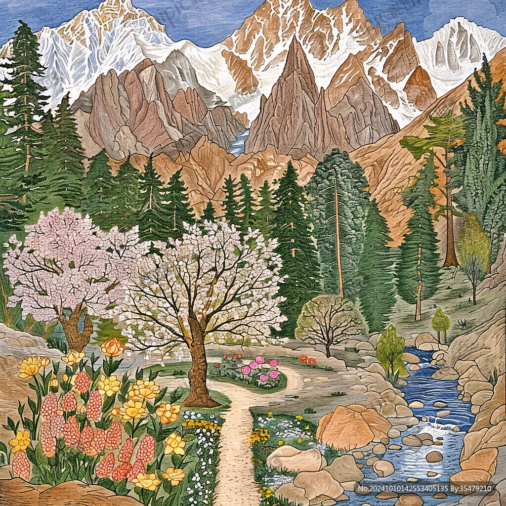 青藏高原插画