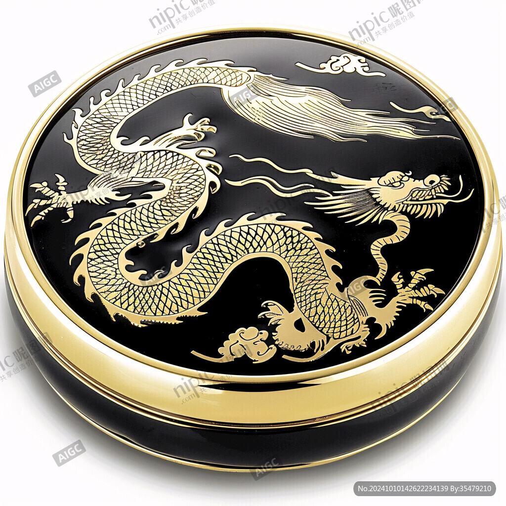 金绘圆龙