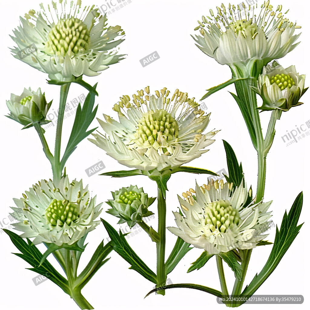 手绘韭菜花