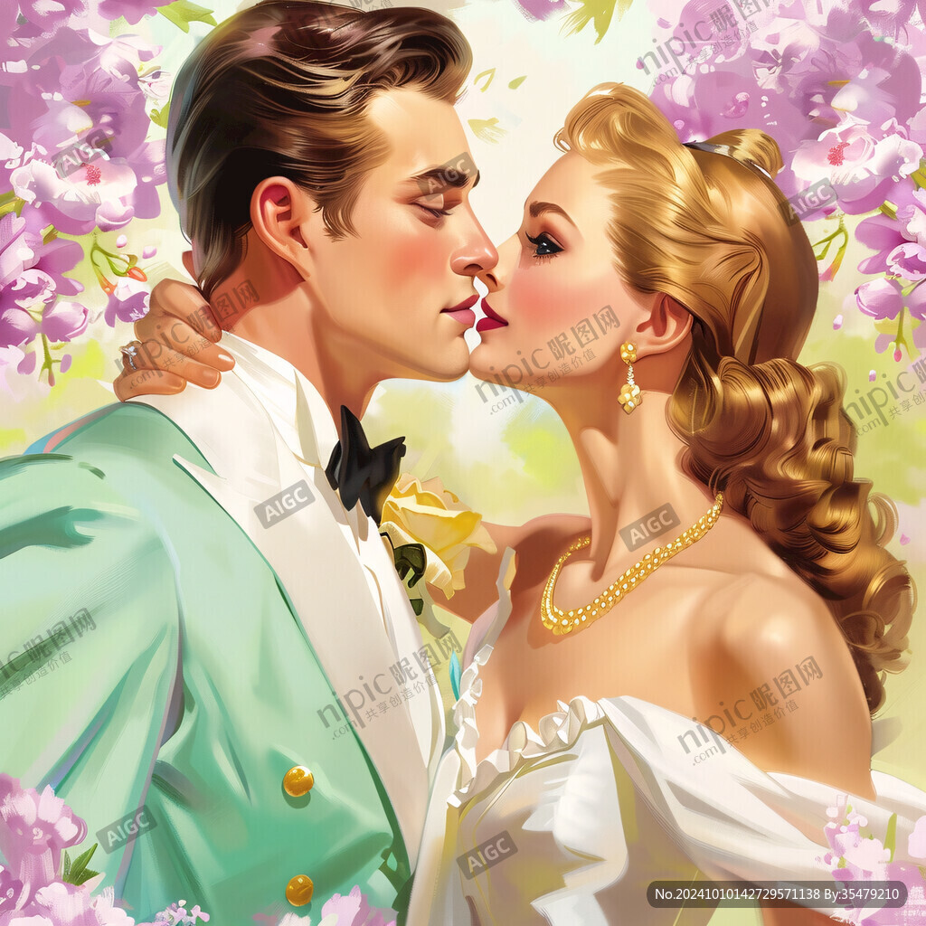 油画浪漫婚礼