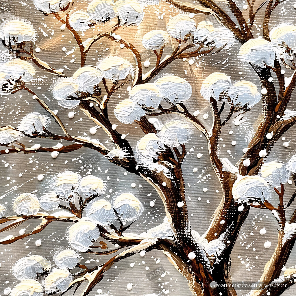 雪景刺绣