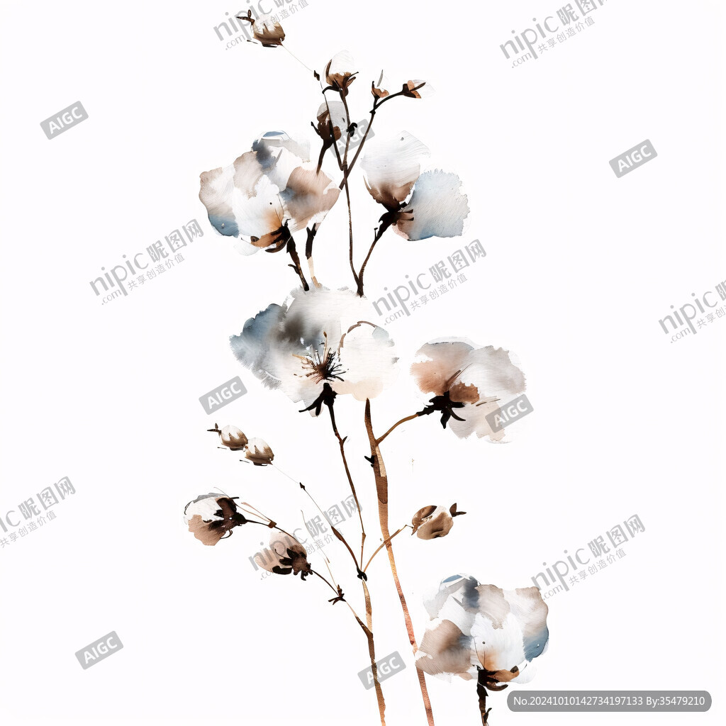 水墨亚麻花