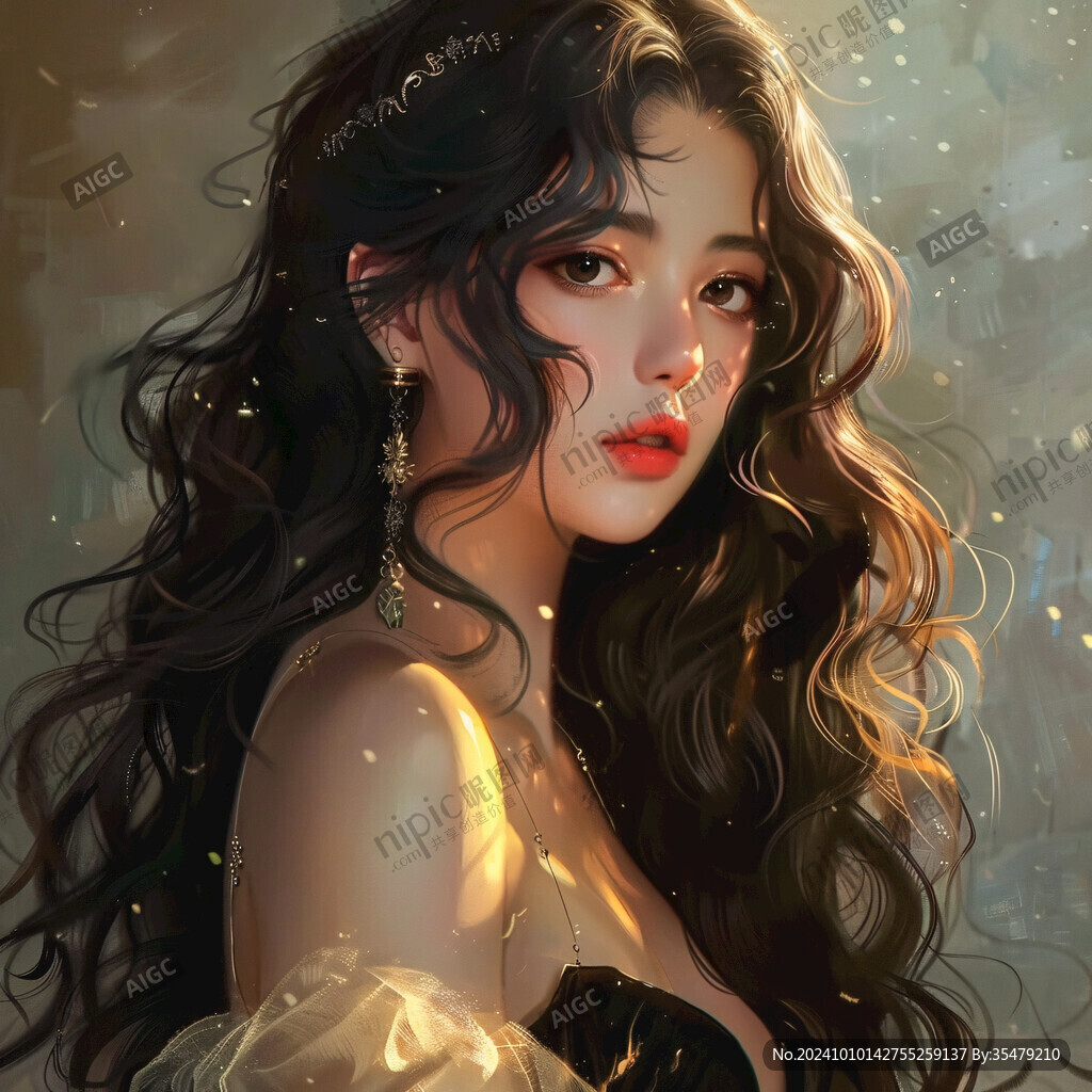 数字美女插画