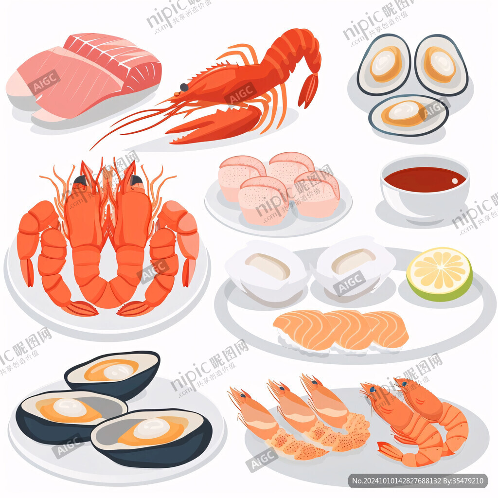 卡通食物虾