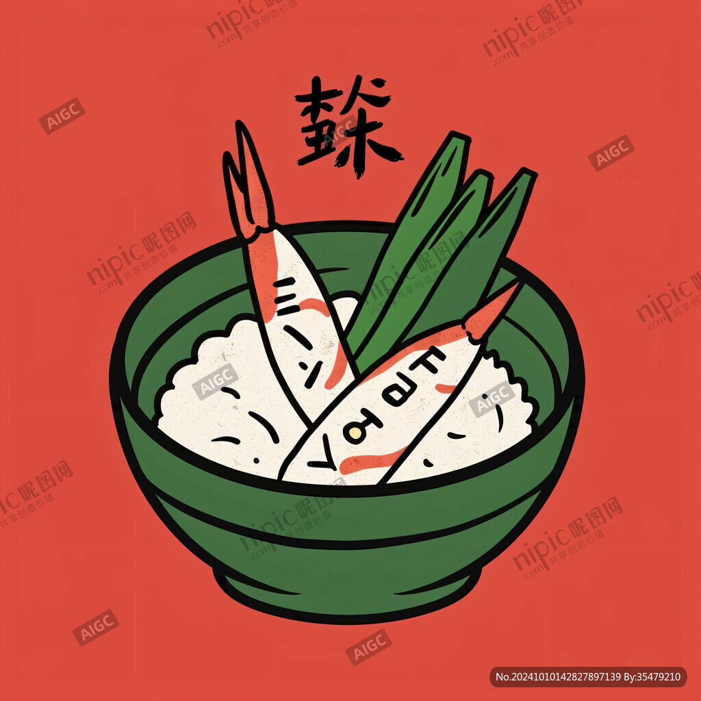 擂椒拌饭插画