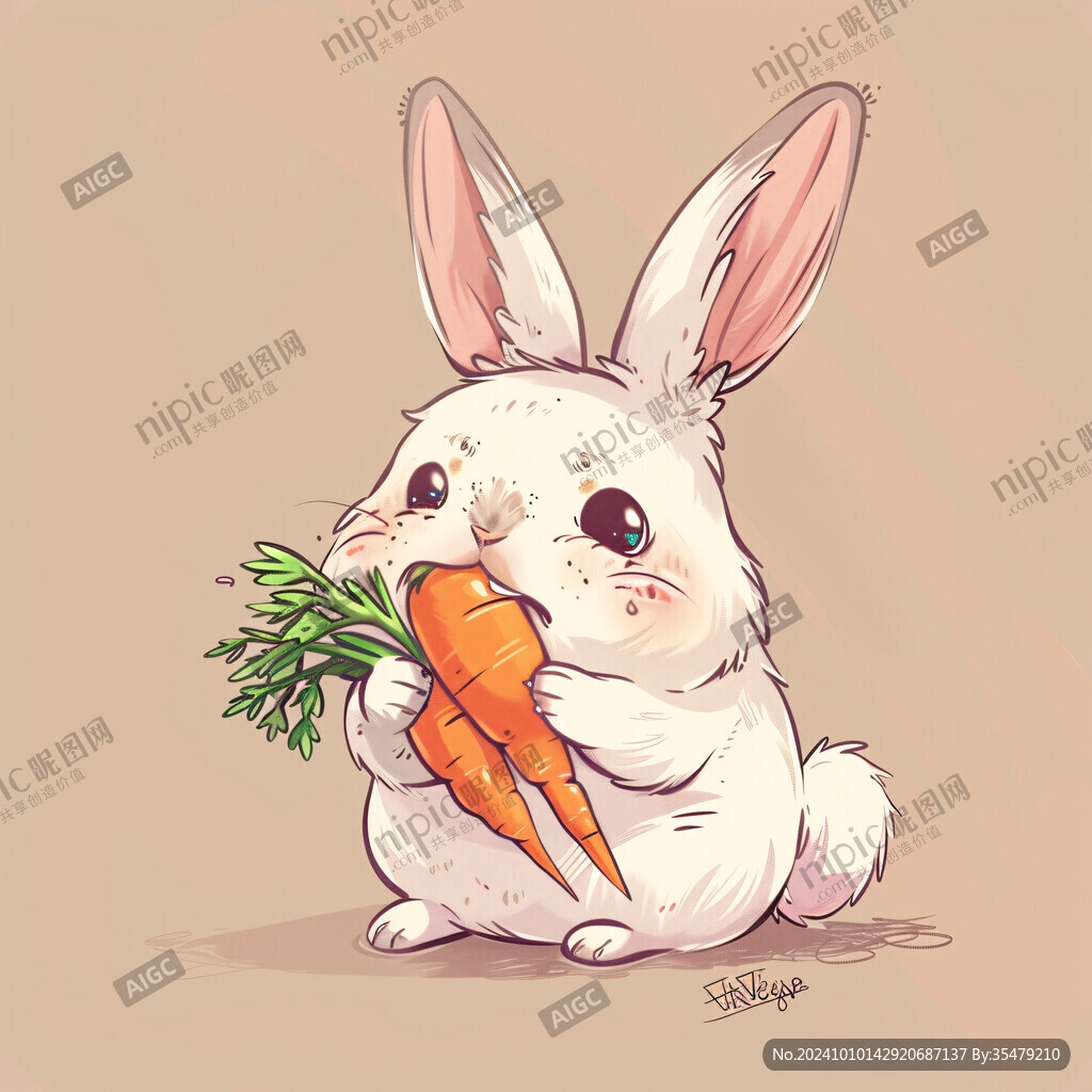 兔子萝卜插画