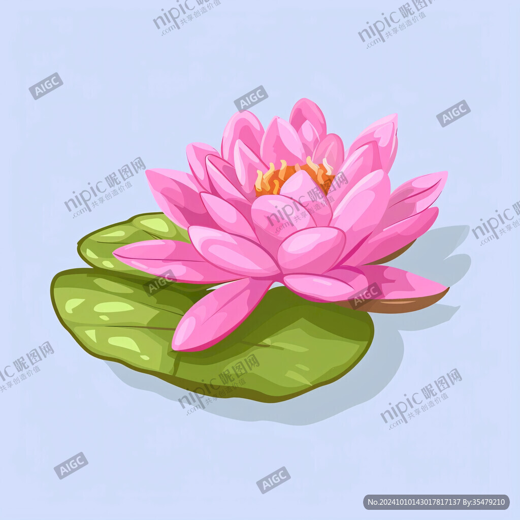 手绘水浮莲