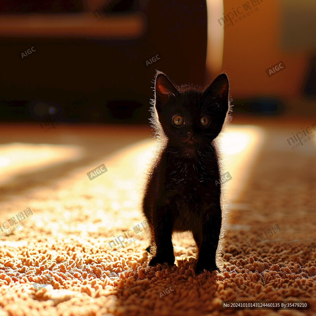 通身全黑小猫