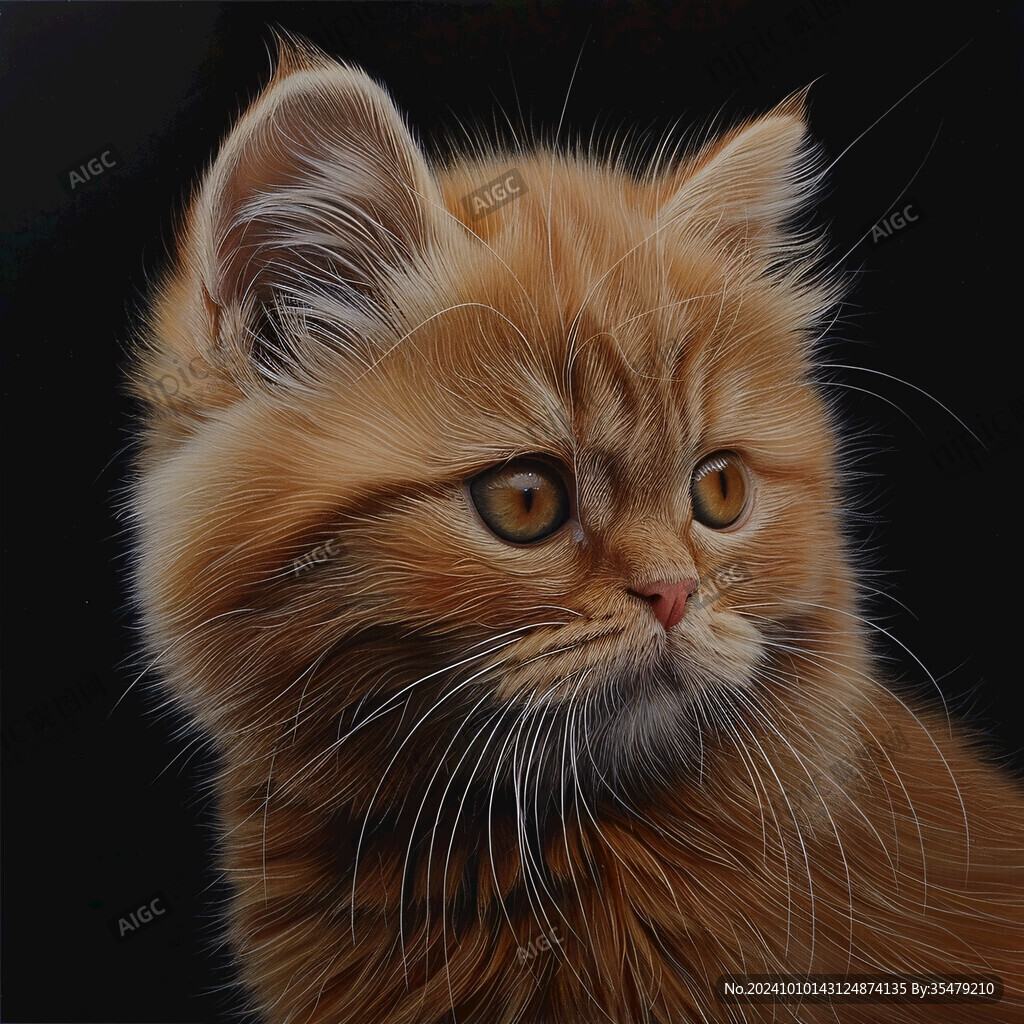写实猫毛茸茸宠物插画