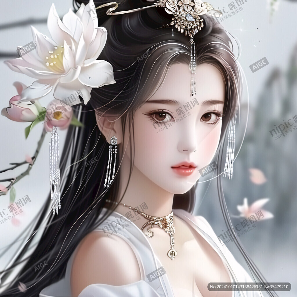 古风美女头像插画封面