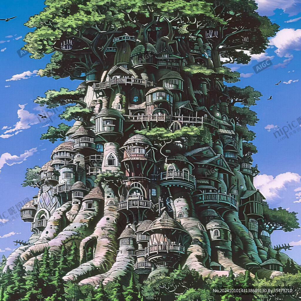 秘密树屋插画