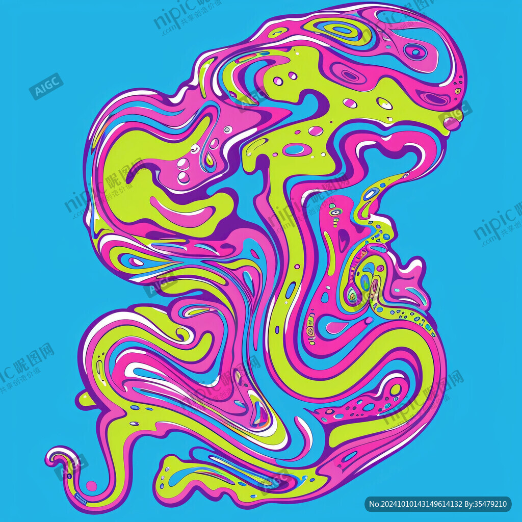 流体元素插画
