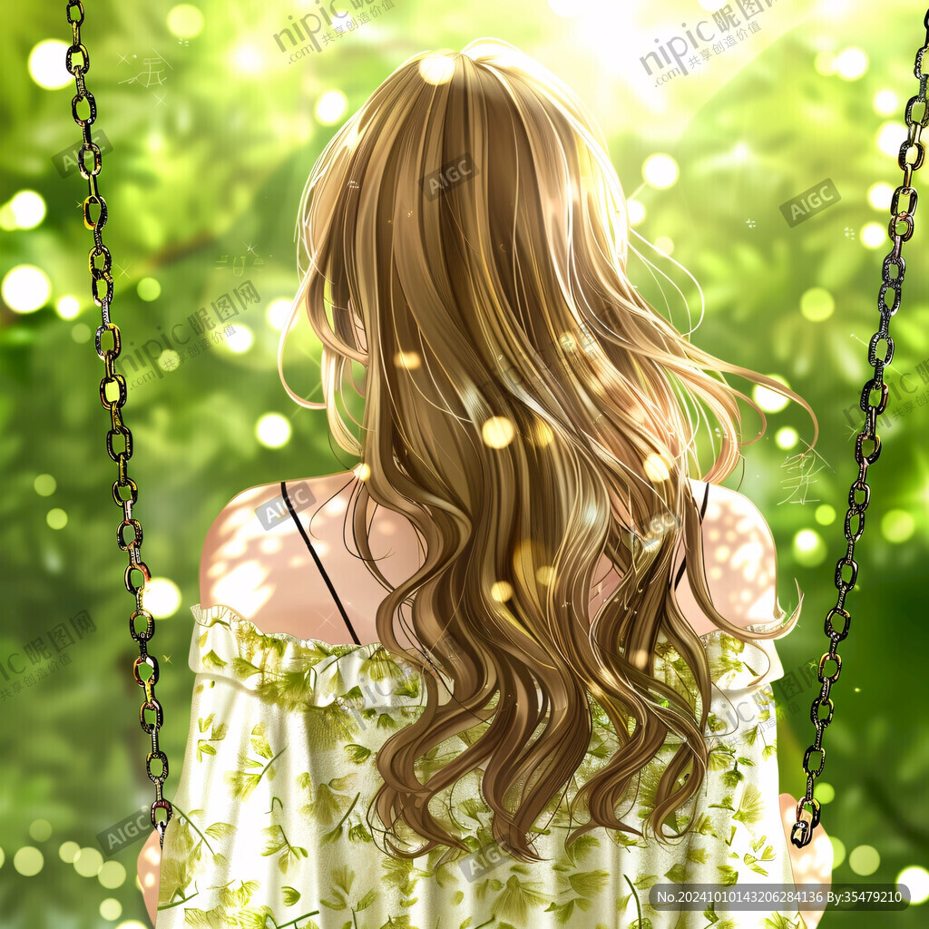 长发少女插画