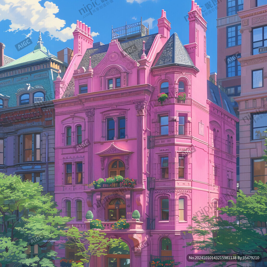 粉红宫殿插画