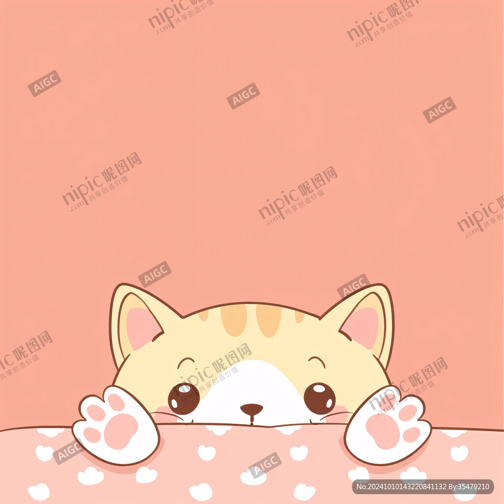 粉色猫猫卡通背景