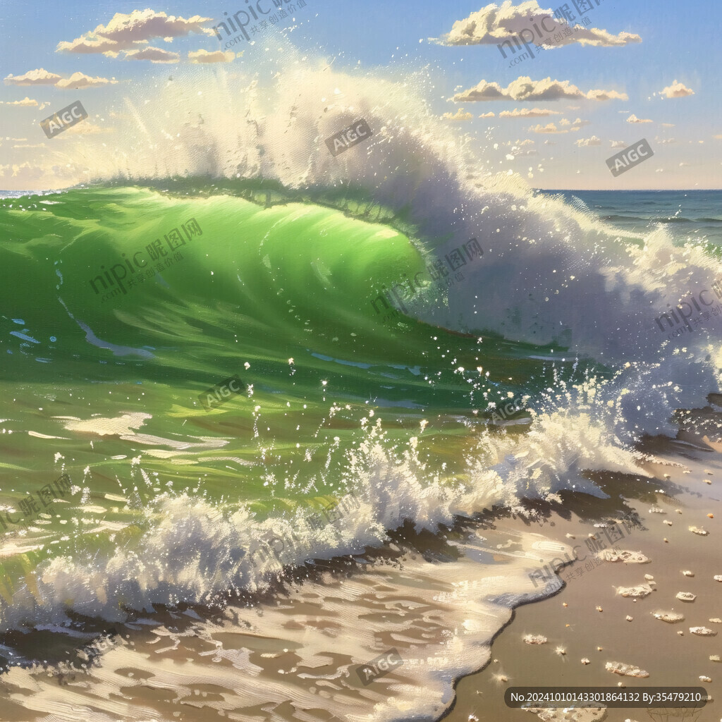 浪花装饰画