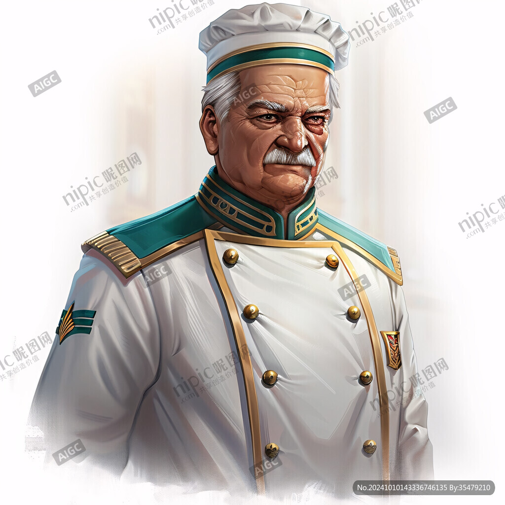 卡通老年男厨师头像