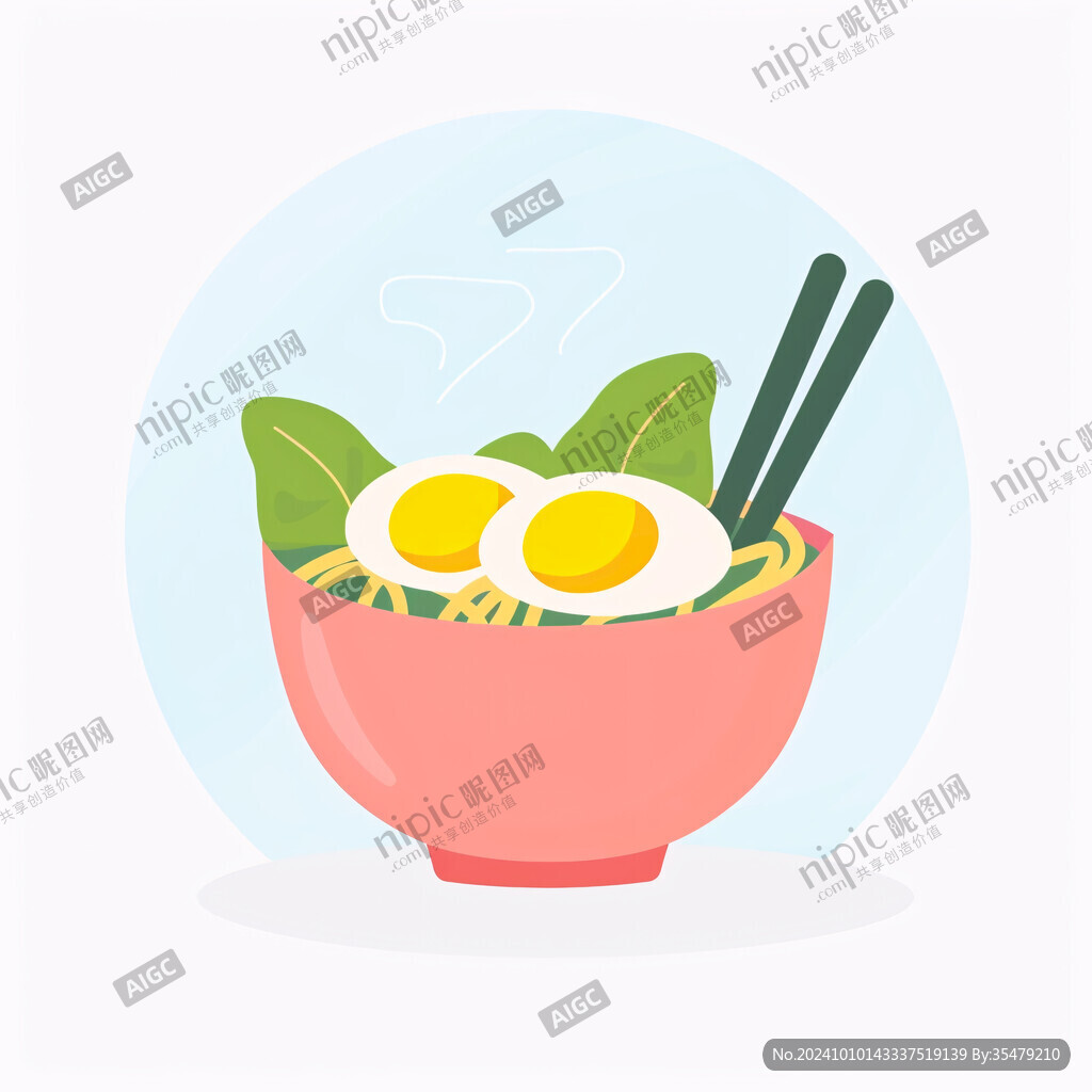 鸡蛋面插画